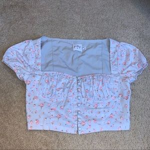 princess polly floral button up corset top